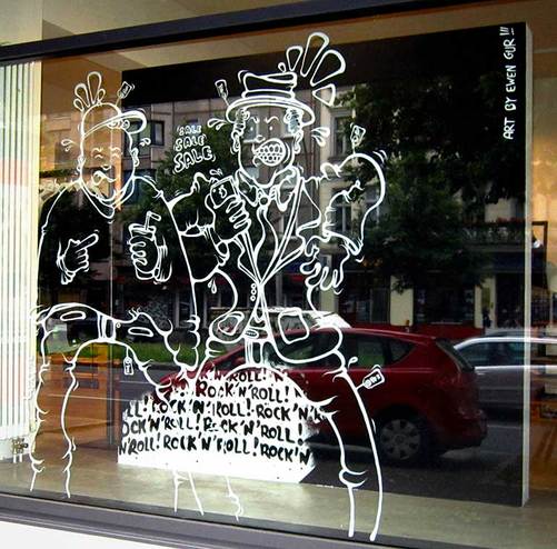 Ewen gur ewengur f95 store berlin germany window painting dressing
